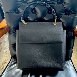 Vintage GUCCI Bamboo Leather Handbag‎  (Authentic)